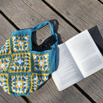 Sea Breeze Granny Square Tote Bag Crochet by Cat Neil in WoolBox Imagine Classic DK