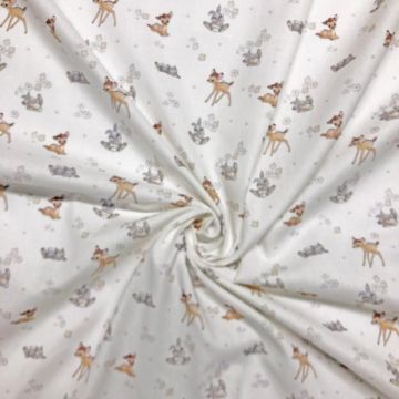 Bambi Digital Print Cotton Fabric Ivory 140cm