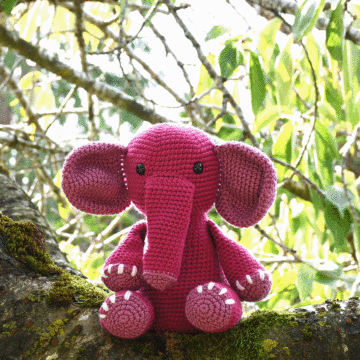 WoolBox Crochet Pink Elephant Kit in WoolBox Imagine Classic DK  