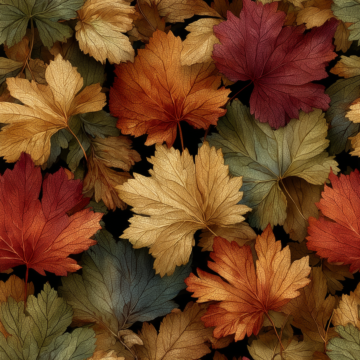 Leaf me alone Needlecord Fabric Multi 112cm