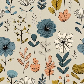 Wildflower Scatter Needlecord Fabric Beige 112cm