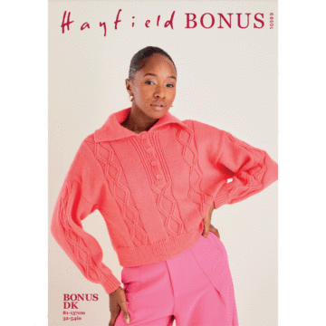 Hayfield Bonus DK 10589 Sweater Knitting Pattern Kit