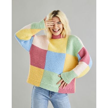 Knitting Pattern Download Funnel Neck Sweater Bonus Chunky 10601 32in to 54in