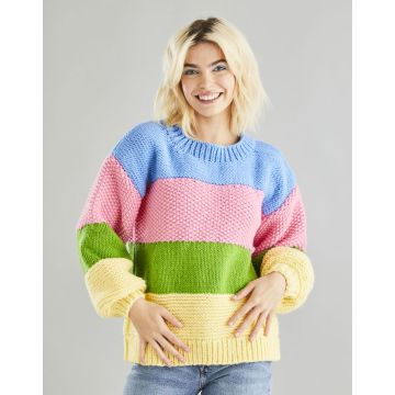 Knitting Pattern Download Balloon Sleeve Sweater Bonus Chunky 10602 32 to 54in