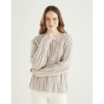 Knitting Pattern Download Diamond Cable Sweater Bonus Aran 10607 32in to 54in