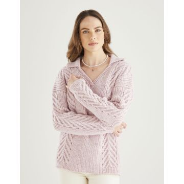 Knitting Pattern Download Collared Sweater in Bonus Aran 10612 32in to 54in