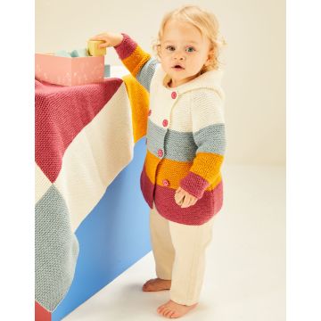 Sirdar Baby Colour Block Duffle & Blanket Set in Snuggly DK Knitting Pattern Download 5492