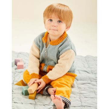 Sirdar Baby Colour Block Jacket & Accessories in Snuggly DK Knitting Pattern Download 5493