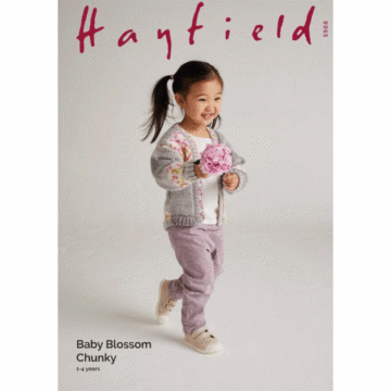 Hayfield Blossom Chunky Daisy Chain Cardigan 5568 Knitted Pattern Download  