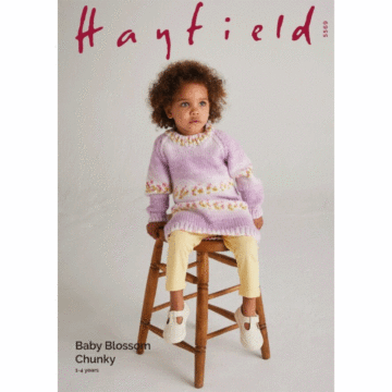 Hayfield Blossom Chunky Flower Power Dress 5569 Knitted Pattern Download  