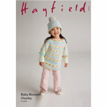 Hayfield Blossom Chunky New Blooms Poncho & Hat 5570 Knitted Pattern PDF  