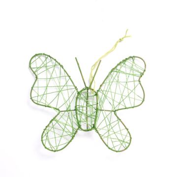 Wire Hanging Butterfly Green 10cm