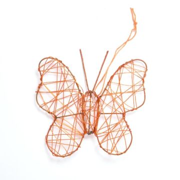 Wire Hanging Butterfly Orange 10cm