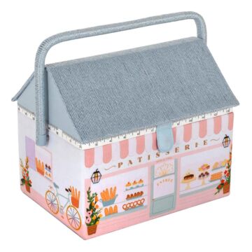 Sewing Box Embroidered Patisserie Pink 21 x 30 x 26cm