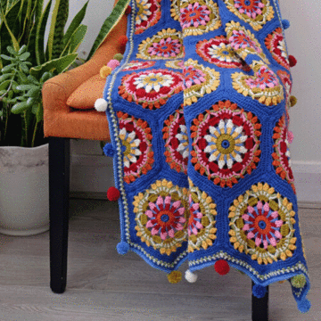 Janie Crow The Blue House Crochet Blanket in Stylecraft Life DK