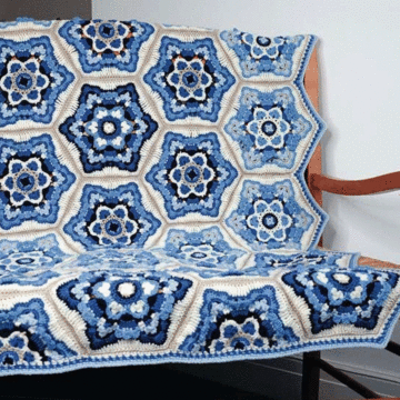 Janie Crow Delft Crochet Blanket in Stylecraft Life DK