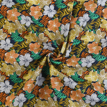 Tropical Cotton Poplin Fabric 3 Orange 148cm