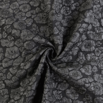 Pebbles Jacquard Fabric Black 150cm