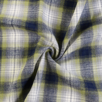Brushed Cotton Check Fabric B Lime Green 150cm