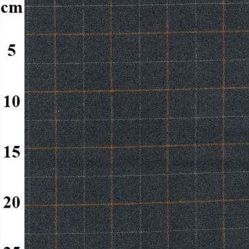 Wool Check Fabric Grey 148cm