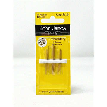 John James Embroidery Sewing Needles  5-10 x 12pcs