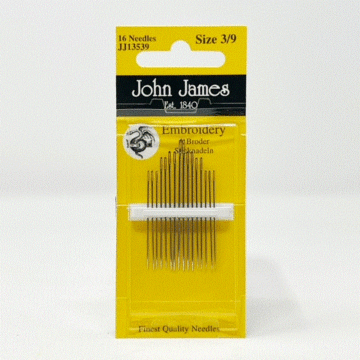 John James Embroidery Sewing Needles  3-9 x 12pcs