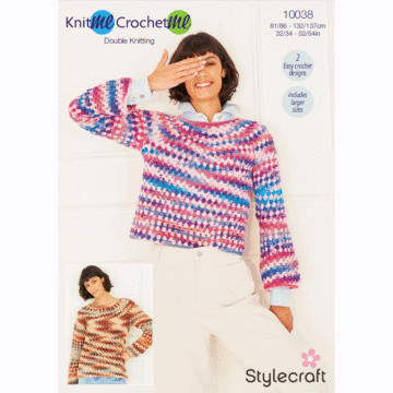 Stylecraft Knit Me Crochet Me DK Ladies Sweaters 10038 Crochet Pattern PDF  