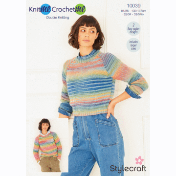 Stylecraft Knit Me Crochet Me DK Ladies Sweaters 10039 Knitting Pattern PDF  
