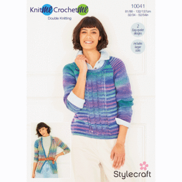 Stylecraft Knit Me Crochet Me DK Ladies Sweaters 10041 Knitting Pattern PDF  