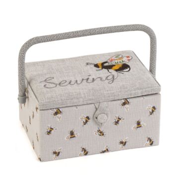 Embroidered Sewing Box Bee Sewing Multi 18.5cm x 25.5cm x 14.5cm