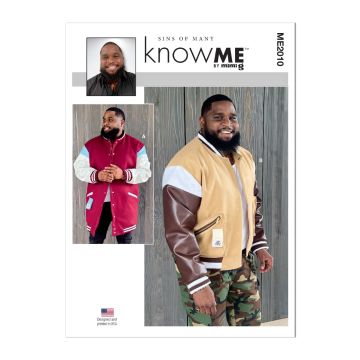 Know Me Sewing Pattern 2010 (AA) Men's Varsity Bomber Jacket by Sins of Many 34-42
