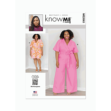 Know Me Sewing Pattern 2063 (AA) Misses and Womens Romper and Jumpsuit  10-18