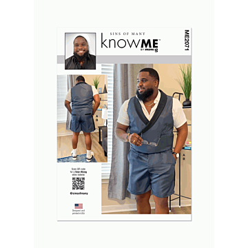 Know Me Sewing Pattern 2071 (AA) Mens Vest and Shorts by Sins of Many  38-46