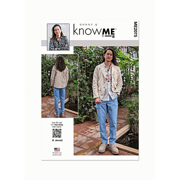 Know Me Sewing Pattern 2075 (AA) Mens Jacket and Pants by Donny Q  34-42