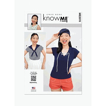 Know Me Sewing Pattern 2078 (U5) Misses Knit Tops by Gwen Heng  16-24