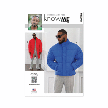 Know Me Sewing Pattern 2061 (BB) Men's Puffer Coat by Norris Dánta Ford  44-46-48-50-52