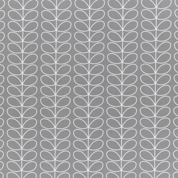 Orla Kiely Linear Stem Curtain Fabric Silver 140cm