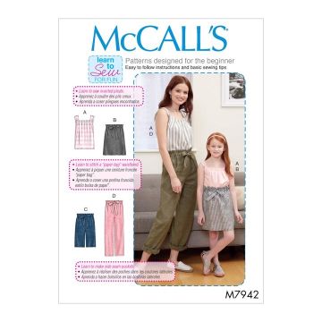 McCalls Sewing Pattern 7942 (A) - Misses & Girls Outfit All Sizes M7942A All Sizes