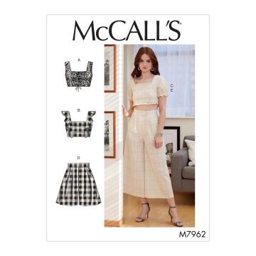 McCalls Sewing Pattern 7962 (X5) - Misses Tops Shorts & Pants 4-12 M7962AX5 4-12