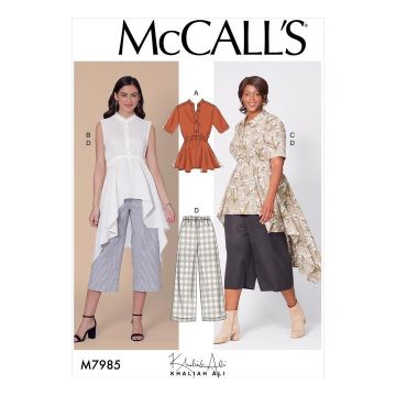 McCalls Sewing Pattern 7985 (B5) - Misses Top Tunics & Pants 8-16 M7985B5 8-16