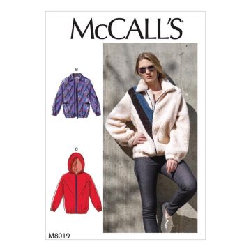 McCalls Sewing Pattern 8019 (ZZ) - Misses Jackets L-XXL M8019ZZ L-XXL