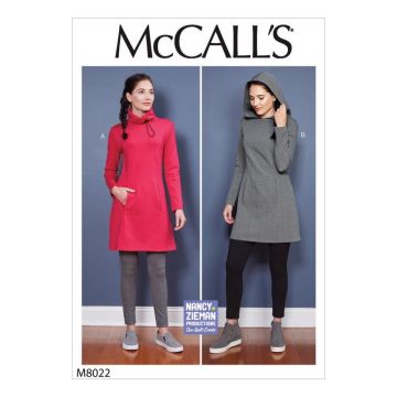 McCalls Sewing Pattern 8022 (A) - Misses Dresses S-XL M8022A S-XL