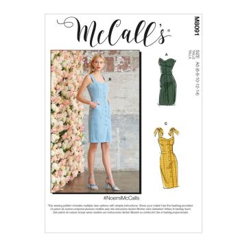 McCalls Sewing Pattern 8091 (E5) - Misses Dress 14-22 M8091E5 14-22