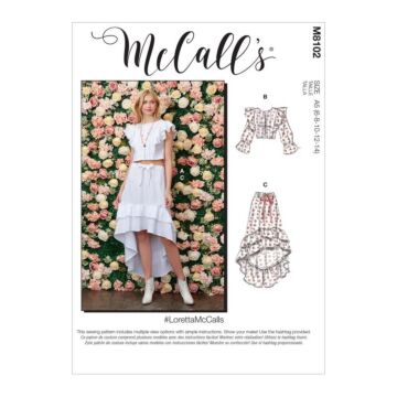 McCalls Sewing Pattern Misses Tops and Skirt M8102E5 14-22