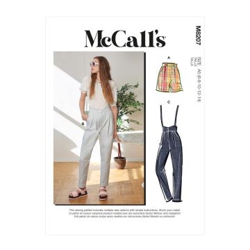 McCalls Sewing Pattern 8207 (A5) - Misses Pants 6-14 M8207A5 6-14