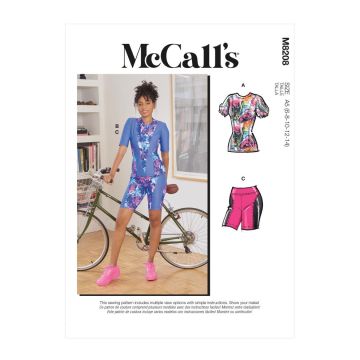 McCalls Sewing Pattern 8208 (A5) - Misses Tops & Shorts 6-14 M8208A5 6-14