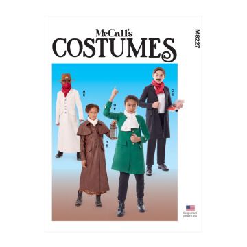 McCalls Sewing Pattern 8227 (A) - Child Costume Coats & Mask Age 7-14 M8227A 7-14