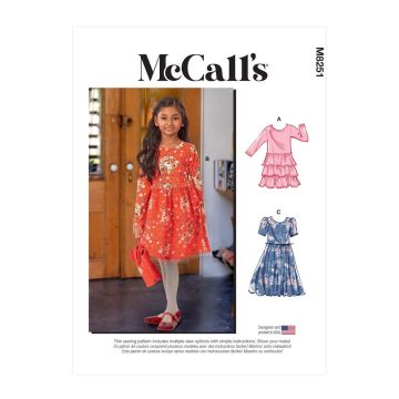 McCalls Sewing Pattern 8251 (CCE) - Childrens Dresses 3-6 M8251CCE 3-6