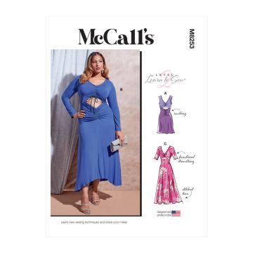 McCalls Sewing Pattern 8253 (KK) - Misses Dresses 26-32 M8253KK 26W-32W