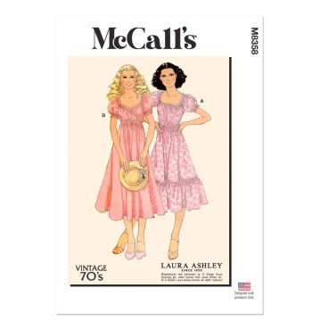 McCall's Sewing Pattern M8358 (F5) Vintage Dress by Laura Ashley  16-24
